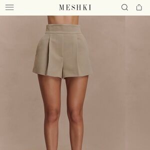 Meshki High Waist Tan Women's Shorts